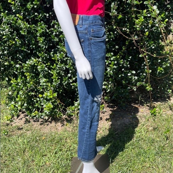 Custom Vintage Levi’s 511’s DIY Destructed Straight Leg Ankle Jeans - Picture 11 of 13